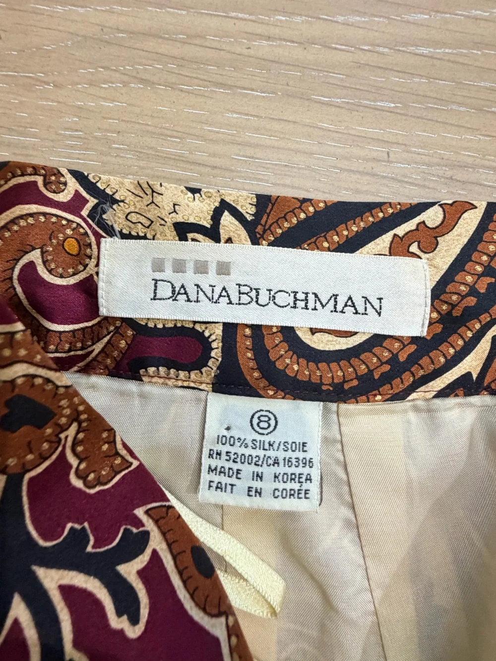 Dana Buchman Burgundy Paisley Pencil Skirt